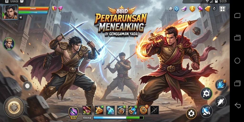 Gameplay mendebarkan di arena pertarungan 88ID.
