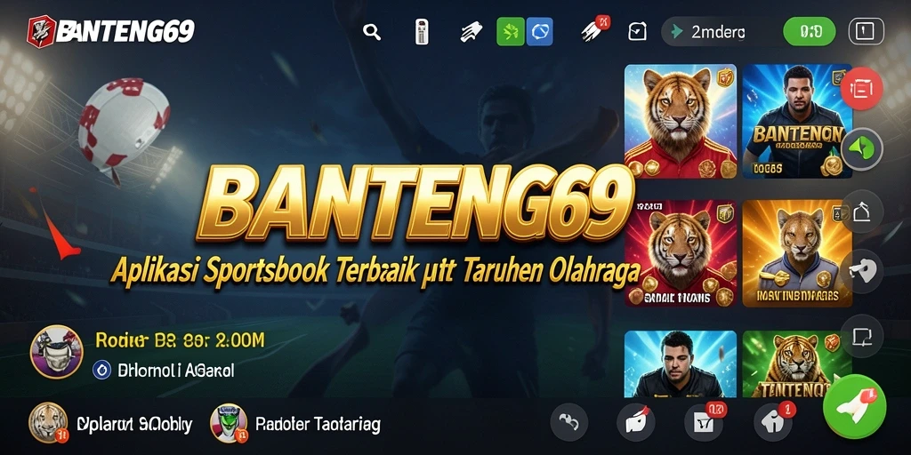 Screenshot utama BANTENG69 yang menunjukkan tampilan fitur Sportsbook.