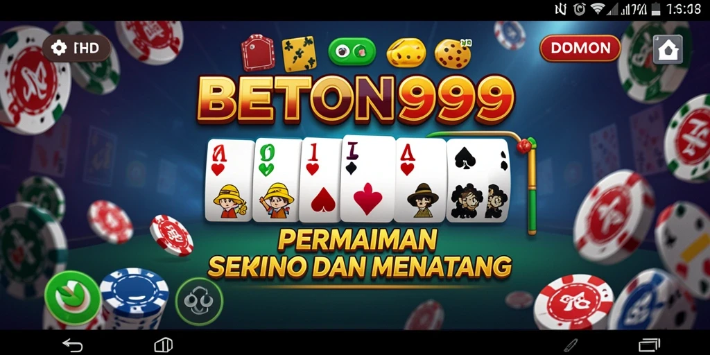 Tampilan gameplay menarik dari permainan Domino BETON999.