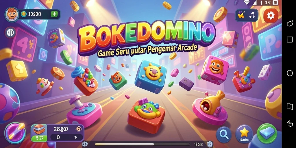 Tampilan gameplay seru dari BOKEDOMINO yang penuh kegembiraan.