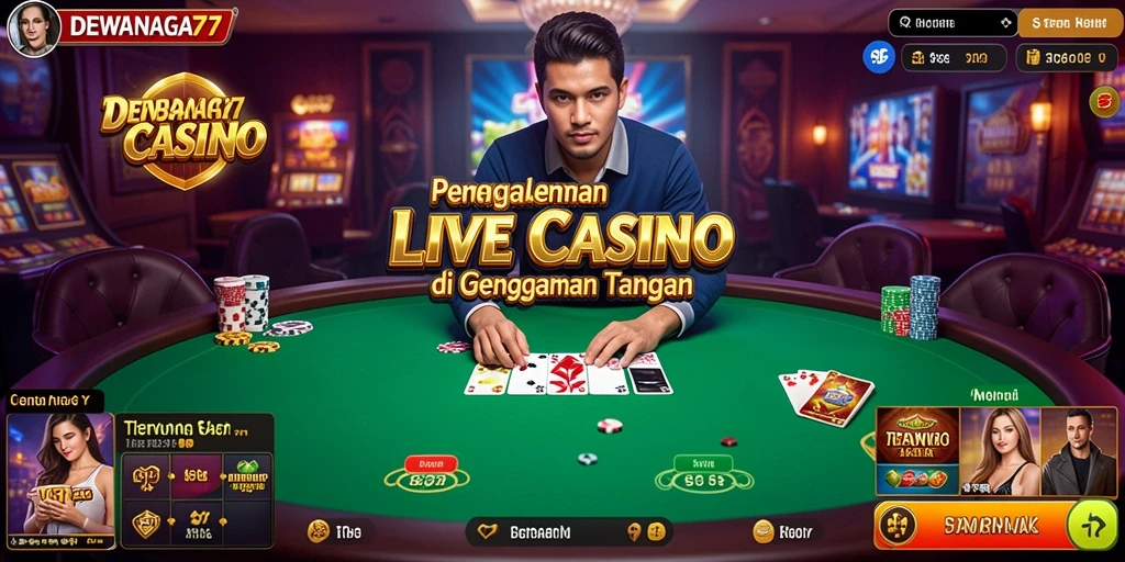 Tampilan gameplay Live Casino yang mendebarkan dan interaktif di DEWANAGA77.