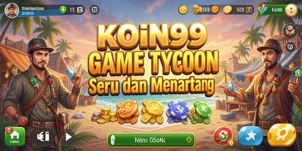 Screenshot gameplay KOIN99 menunjukkan keseruan pengelolaan bisnis Tycoon.