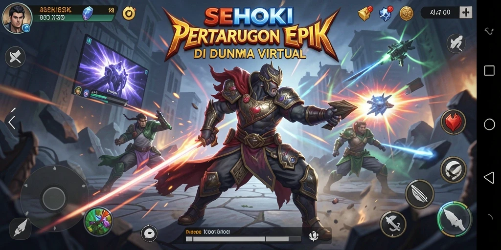 Screenshot gameplay SEHOKI menampilkan pertarungan mendebarkan antara karakter.