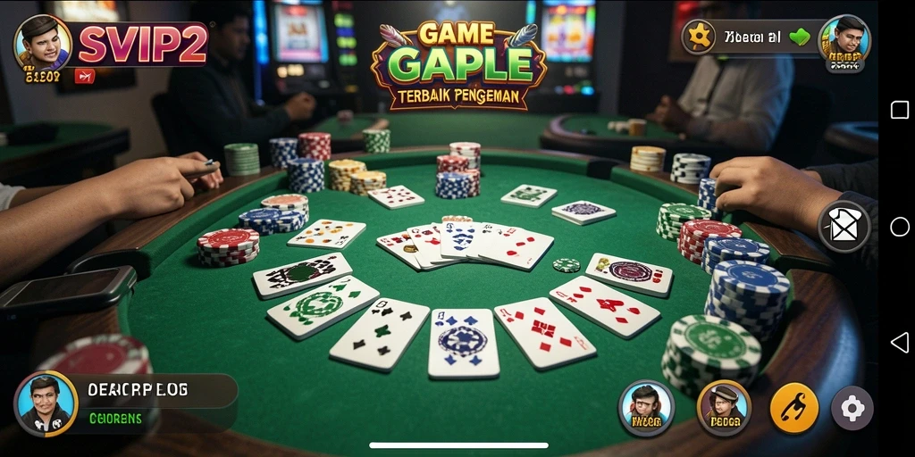 Tampilan seru gameplay SVIP2 dengan suasana Gaple.